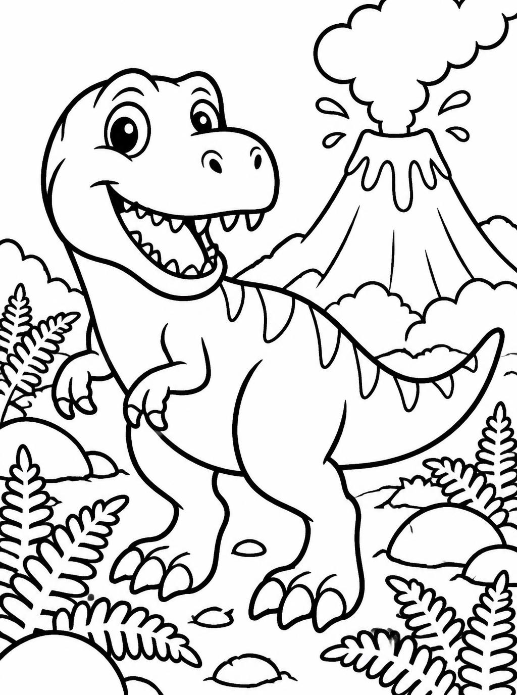 Målarbilder: Snäll T-Rex