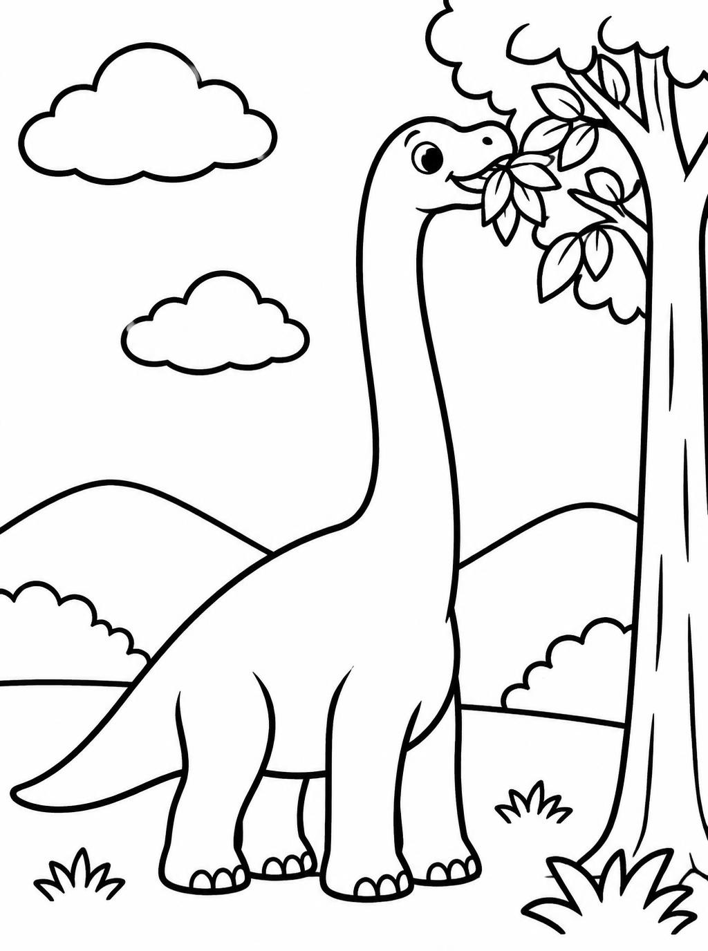 Målarbilder: Långhalsad dinosaurie
