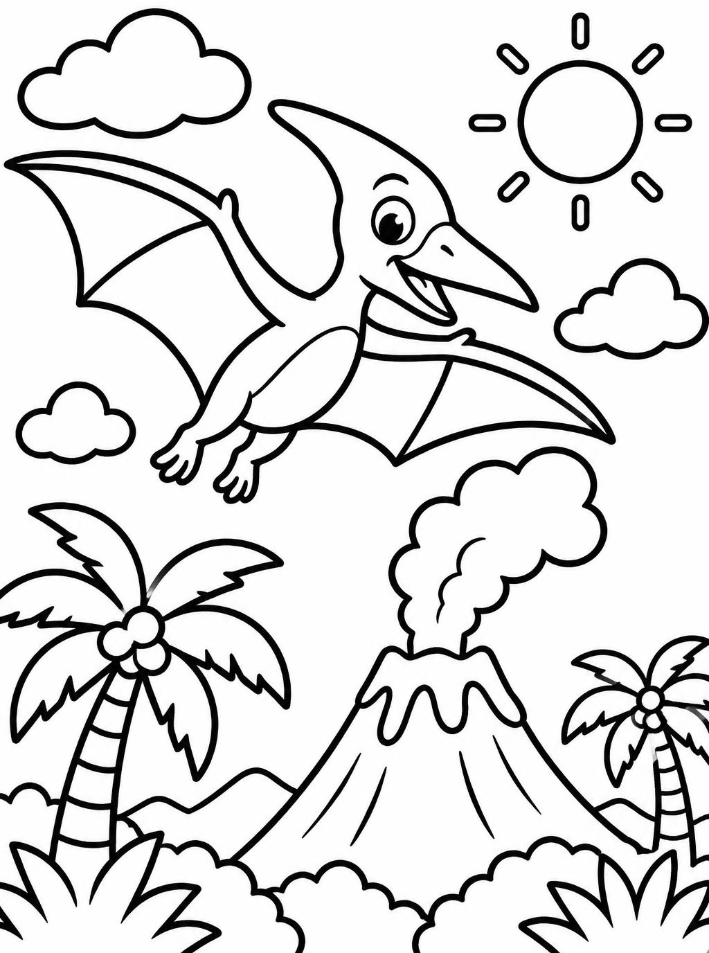 Målarbilder: Flygande pterodaktyl