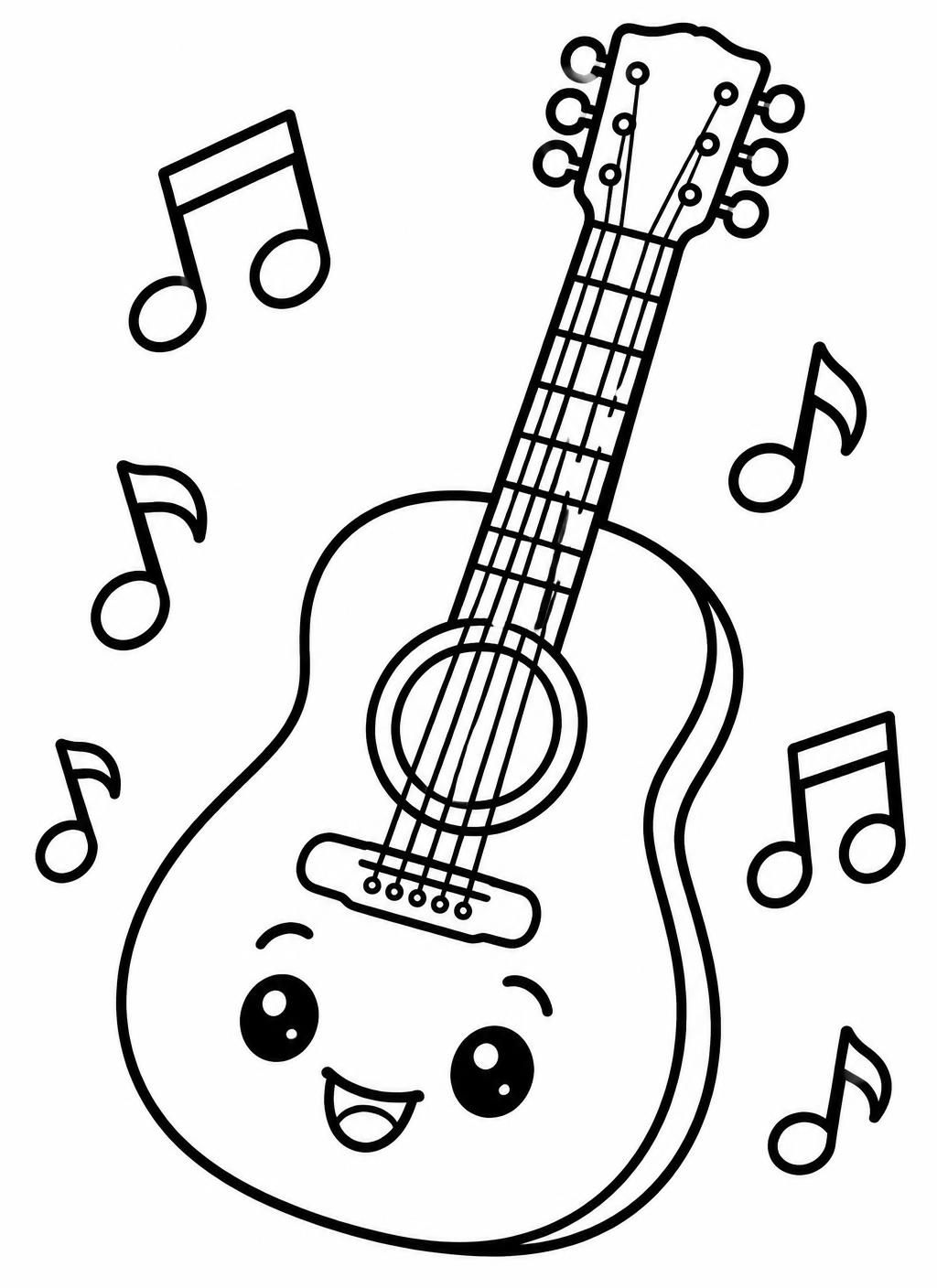Målarbilder: Glad gitarr