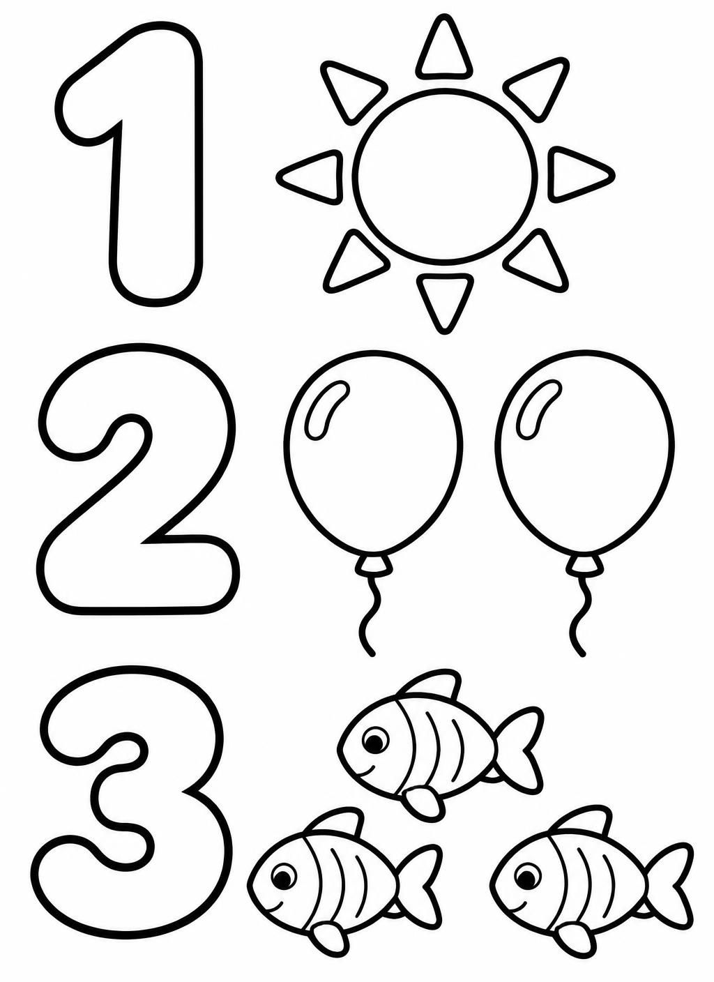 Målarbilder: Räkna 1-2-3