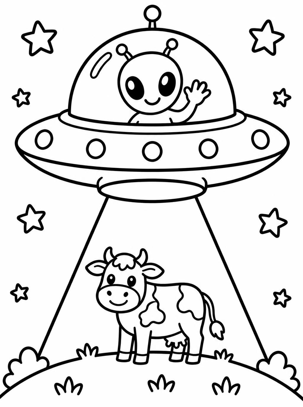 Målarbilder: Ufo och alien